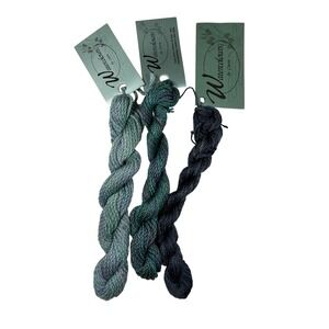 New Caron Watercolour Thread 3 Skeins Blue Green Shades Handpainted 3 Ply Cotton
